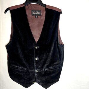 VTG Wilson's Leather Men's Black Suede Vest Sz XL Retro Western Y2K